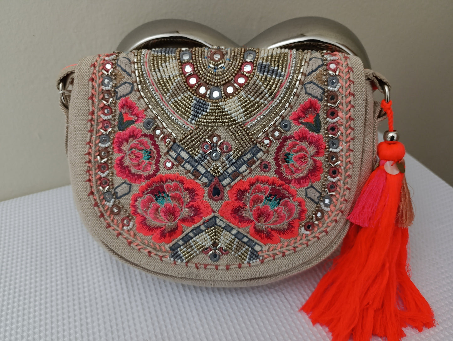 ACCESSORIZE Floral Embroidered Saddle Bag